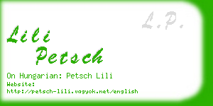 lili petsch business card